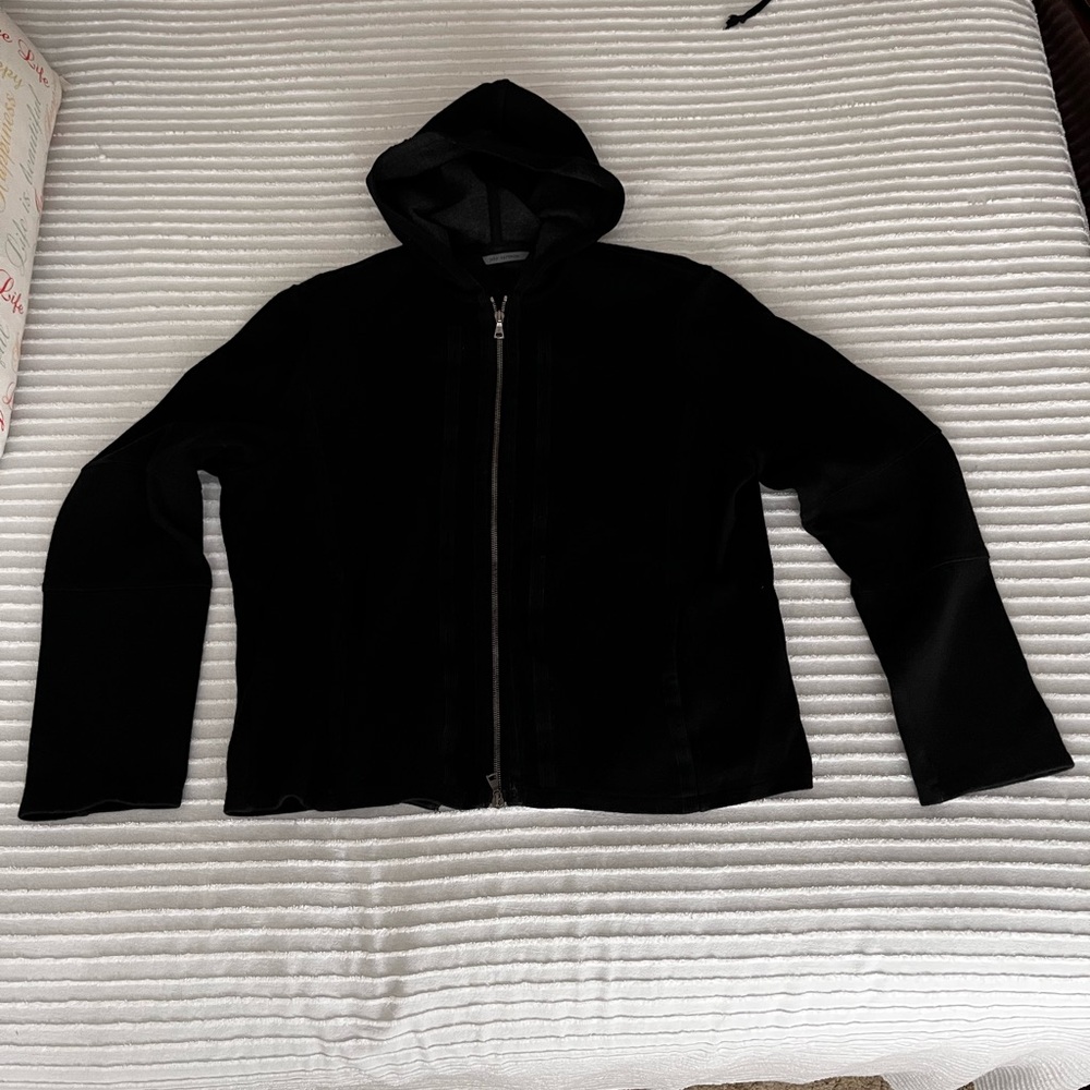 John Varvatos Charcoal and Black Zip-Up Hoodie